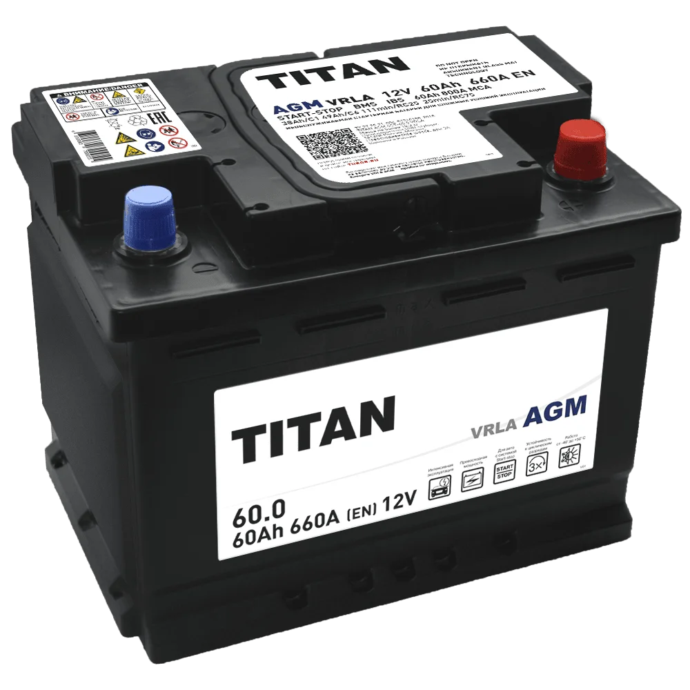 АКБ Titan 60 Ач о/п AGM 6СТ-60.0 VRLA
