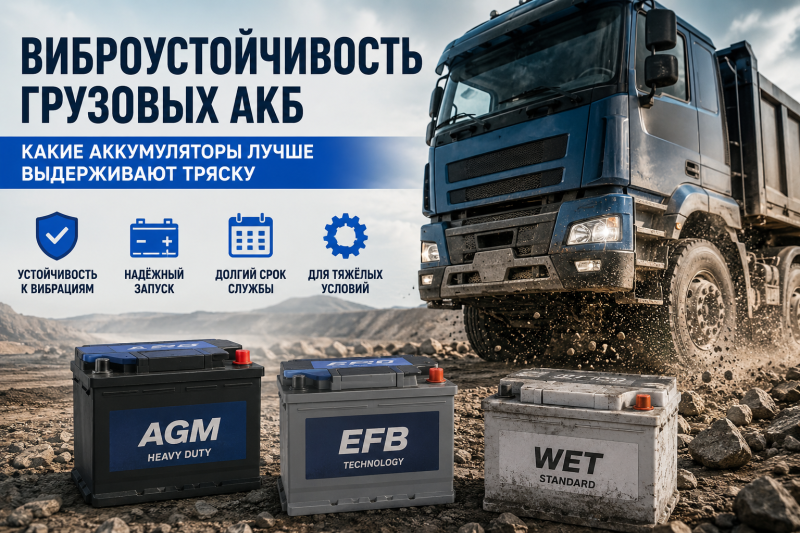Виброустойчивые грузовые аккумуляторы: какие АКБ лучше выдерживают тряску и тяжелые условия эксплуатации