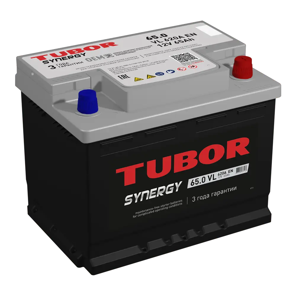 АКБ 6СТ - 65 Ач TUBOR SYNERGY VL Euro