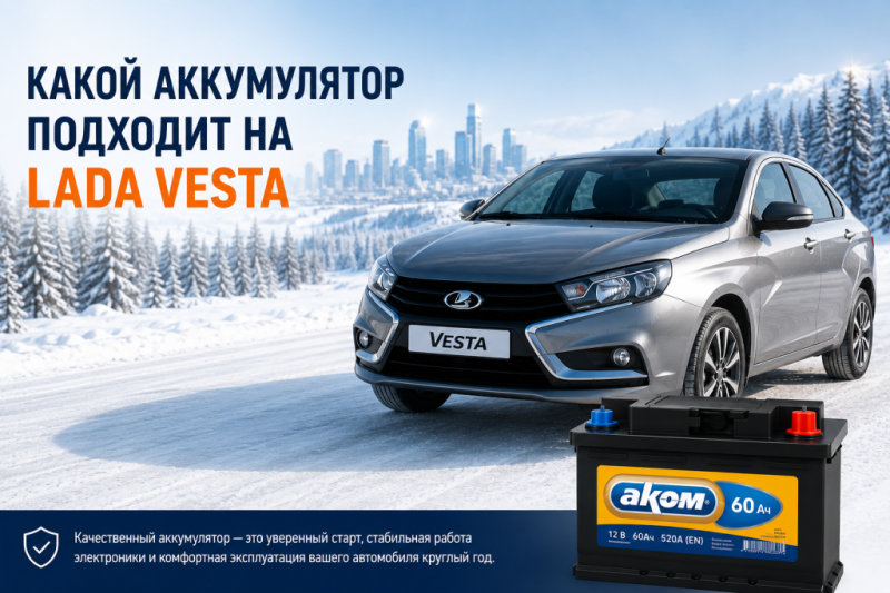 Какой аккумулятор подходит на Lada Vesta — выбор АКБ для Веста 1.6, 1.8, Cross, SW и Sport