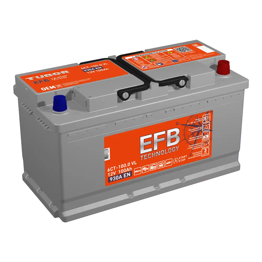 АКБ 6СТ - 100 Ач TUBOR EFB VL Euro