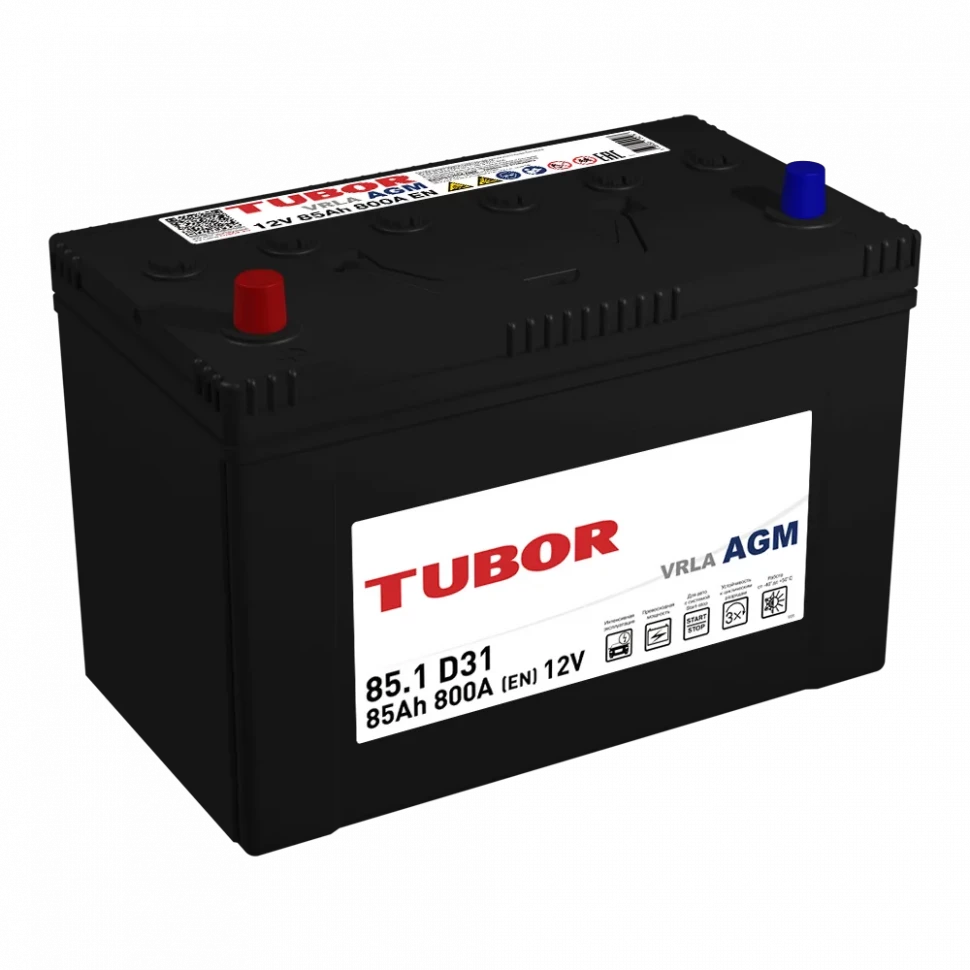 АКБ 6СТ - 85 Ач TUBOR Asia AGM VRLA
