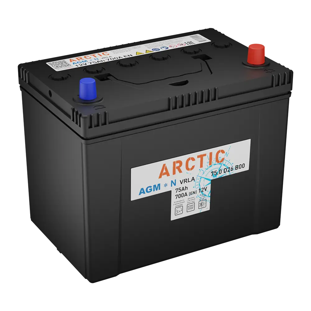 АКБ Arctic 75 Ач о/п AGM 6СТ-75.0 VRLA D26 B00