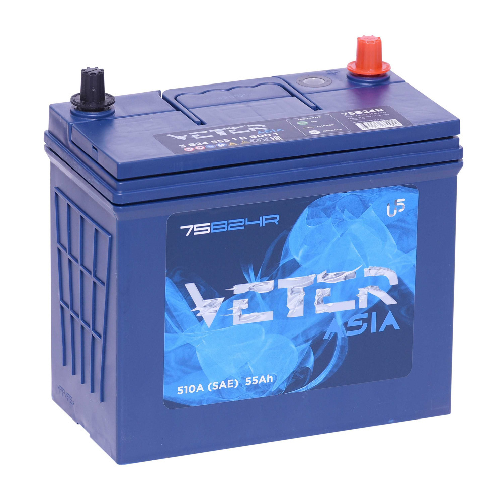 АКБ VETER ASIA 55 Ач о/п 6СТ-55.0 VL 75B24L
