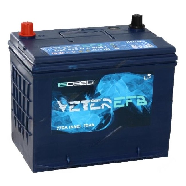 АКБ VETER ASIA EFB 70 Ач о/п 115D26L (S95)