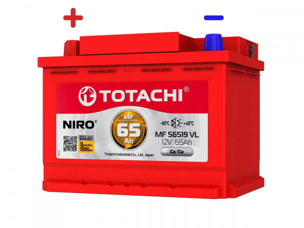АКБ TOTACHI NIRO MF 56519 VL  65а/ч поляр. прямая 1 (JIS R)