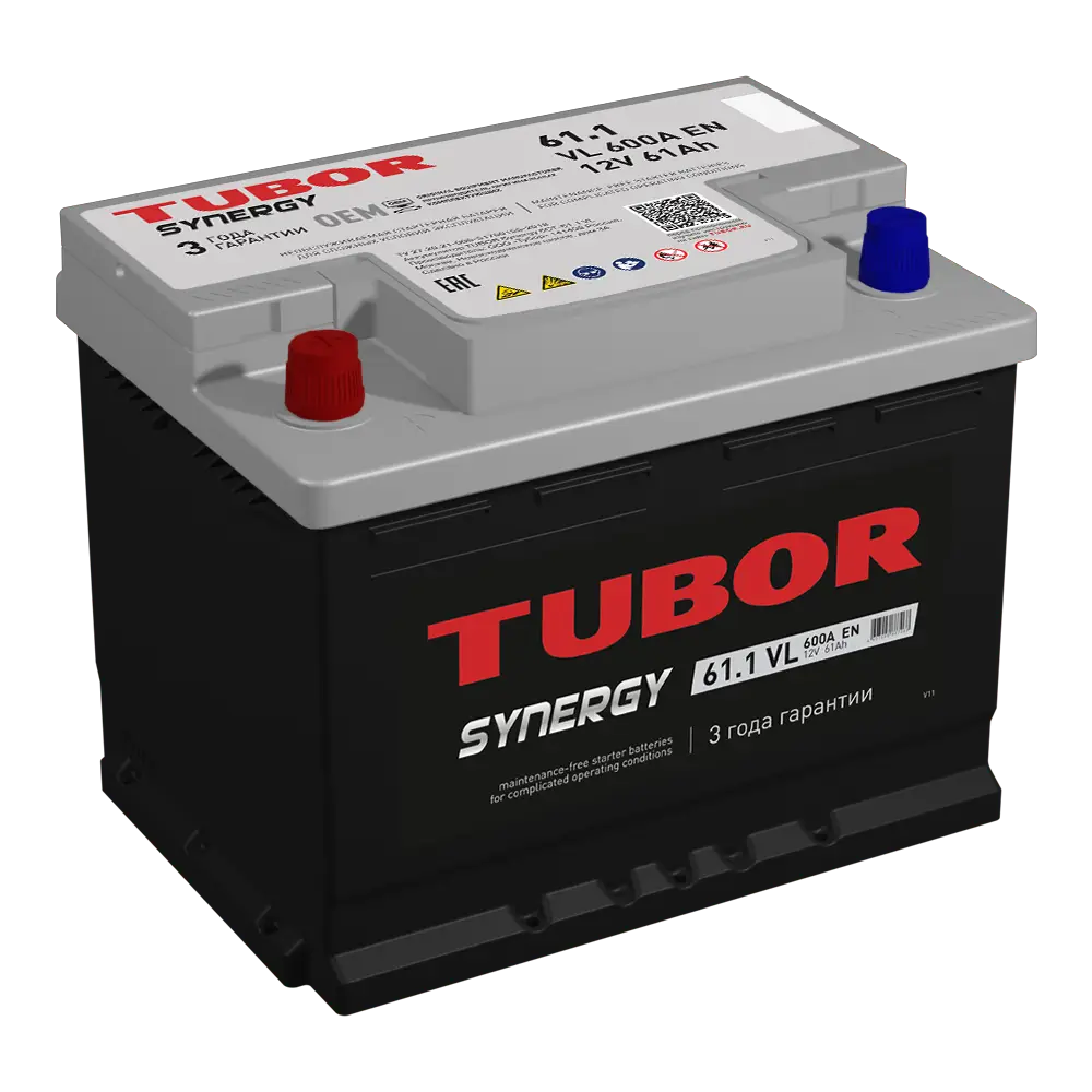 АКБ 6СТ - 61 Ач TUBOR SYNERGY VL