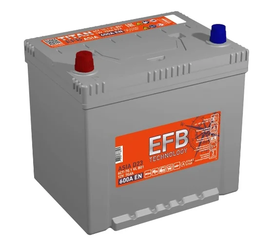 АКБ 6СТ - 70 Ач TUBOR Asia + EFB VL