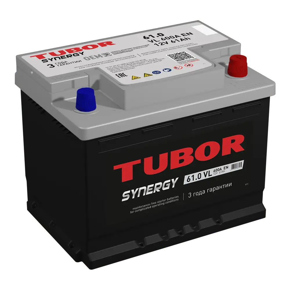 АКБ 6СТ - 61 Ач TUBOR SYNERGY VL Euro