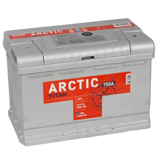 АКБ Titan Arctic Silver 75 Ач о/п 6СТ-75.0 VL