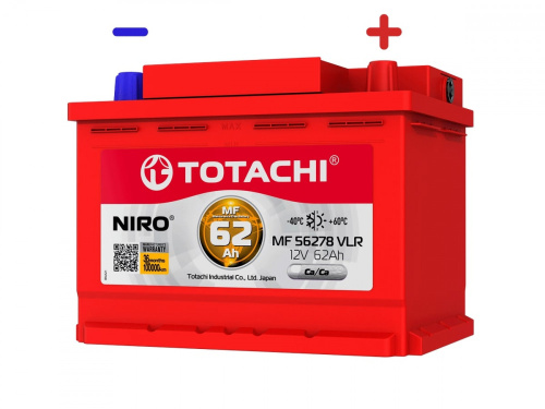 АКБ TOTACHI NIRO MF 56278 VLR 62а/ч поляр. обратная 0 (JIS L)