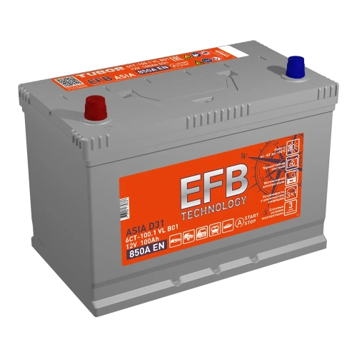 АКБ 6СТ - 100 Ач TUBOR Asia + EFB VL