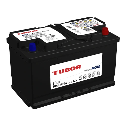 АКБ 6СТ - 80 Ач TUBOR AGM VRLA Euro