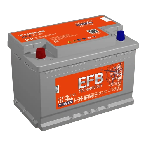 АКБ 6СТ - 75 Ач TUBOR EFB VL