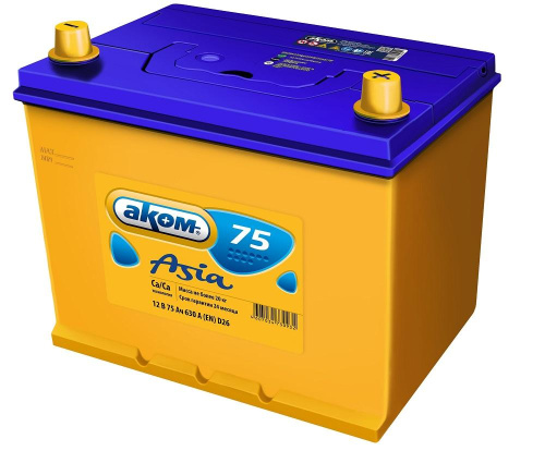 АКБ 6СТ - 75 Ач АКОМ Asia VL
